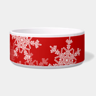 Cute red and white Christmas snowflakes