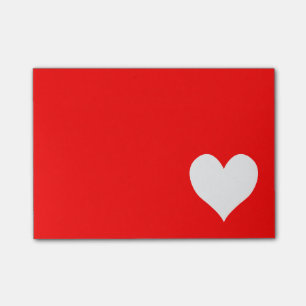 Cute Red and White Heart Shape Post-it Notes