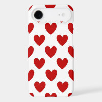 Cute Red and White Hearts Pattern