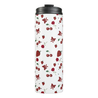 cute red and white thermal tumbler