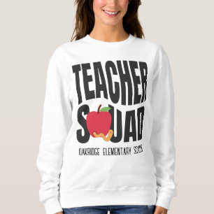 Cute Red Apple Teacher Squad Sweatshirt