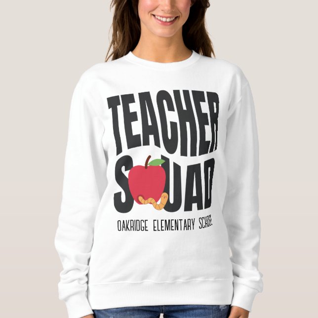 Cute Red Apple Teacher Squad Sweatshirt (Front)