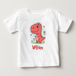 Cute Red Baby Dinosaur Baby T-Shirt