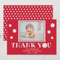 Cute Red Baseball Balls Birthday Photo