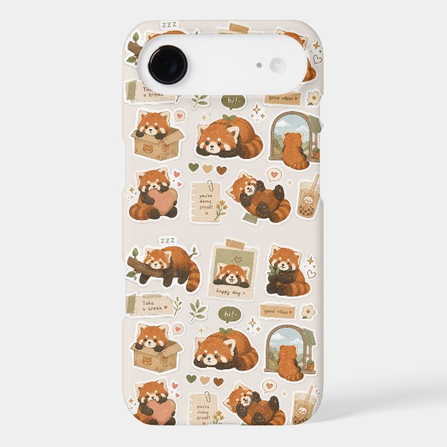 Cute Red Bear Pattern Phone Case – Adorable Bear D (Back)