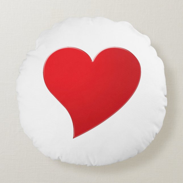 Cute red big heart minimalist modern Valentine's Round Cushion (Front)