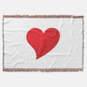 Cute red big heart minimalist modern Valentine's Throw Blanket