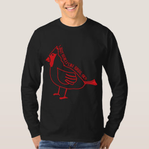 Cute Red Bird Cardinal Holiday Season Christmas Bi T-Shirt
