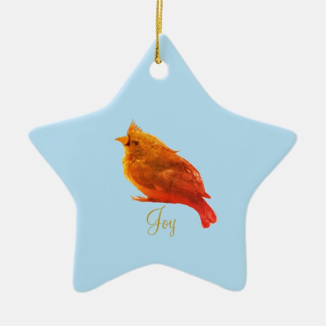 Cute Red Bird Ceramic Tree Decoration (Front)
