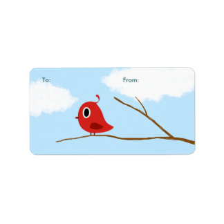 Cute Red Bird Gift Tags | Holiday Labels