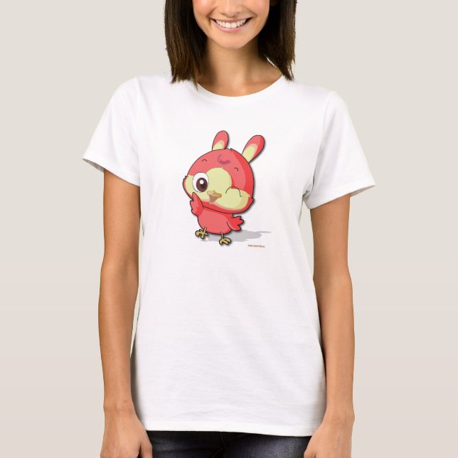 Cute Red Bird Tee Funny Cartoon Character T-shirt (Front)