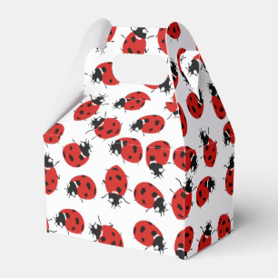 Cute Red & Black Ladybug Pattern Favour Box