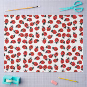 Cute Red & Black Ladybug Pattern Tissue Paper