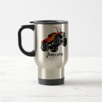 Cute Red Black Monster Truck Name Personalised