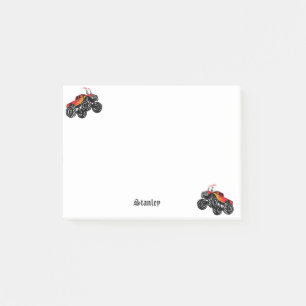 Cute Red Black Personalised Monster Truck Post-it Notes