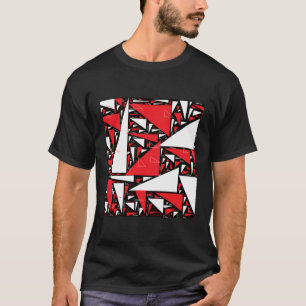 Cute Red Black White Triangle Collage T-Shirt