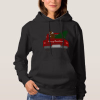 Cute Red Boston Terrier - retro Christmas