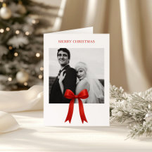  Cute Red Bow Photo Merry Christmas