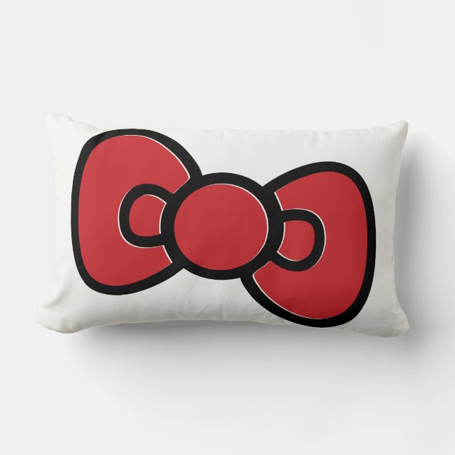 Cute Red Bow Whimsical  Lumbar Cushion (Front)