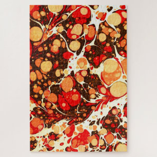 Cute red brown orange abstract stones jigsaw puzzle