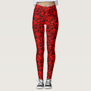 CUTE Red Camo Pattern Leggings