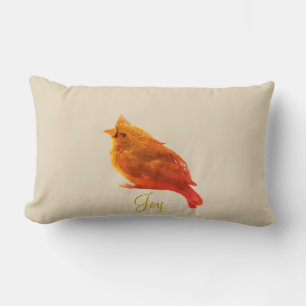 Cute Red Cardinal Bird Lumbar Cushion