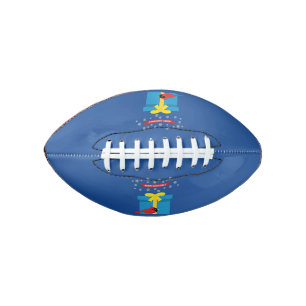Cute Red Cardinal With Blue Gift Football