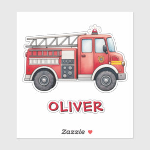 Cute Red Cartoon Firetruck