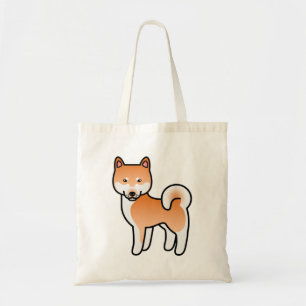 Cute Red Cartoon Shiba Inu Dog Tote Bag