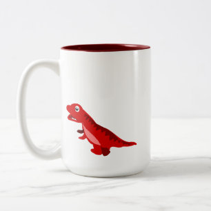 Cute Red Cartoon T-Rex Dinosaur Coffee Mug