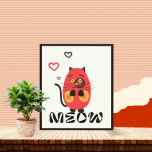 Cute red cat canvas print
