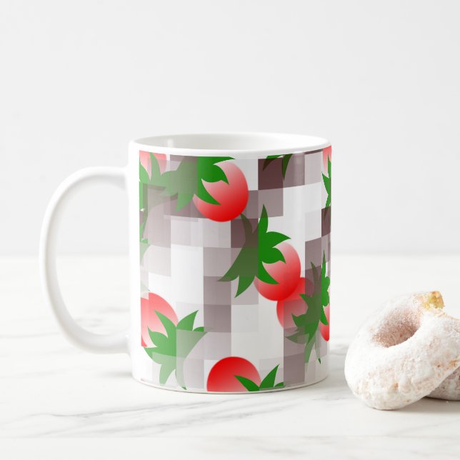 Cute Red Cherries Coffee Mug (With Donut)