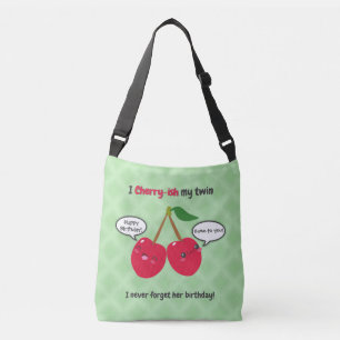Cute Red Cherry Kawaii Twins Birthday Crossbody Bag