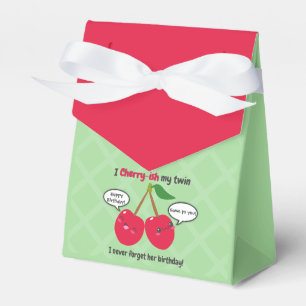 Cute Red Cherry Kawaii Twins Birthday Favour Box
