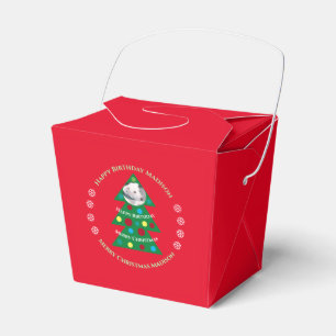 Cute Red Christmas Birthday Celebration Holiday Favour Box