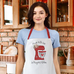 Cute Red Christmas Floral Cake Mixer Apron<br><div class="desc">A cute red cake mixer with flowers and a heart decorates this bakery kitchen apron. Personalise it with your name or the name of a friend. Makes a fabulous Christmas gift. Designed for you by Blackberry Boulevard.</div>
