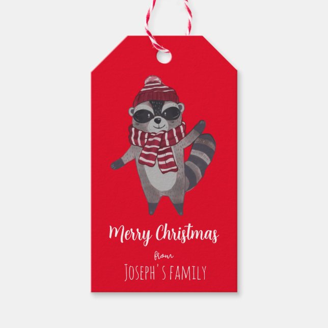 Cute red christmas gift tags (Front)
