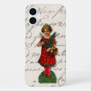 Cute Red Christmas Girl Angel Victorian iPhone 16 Plus Case