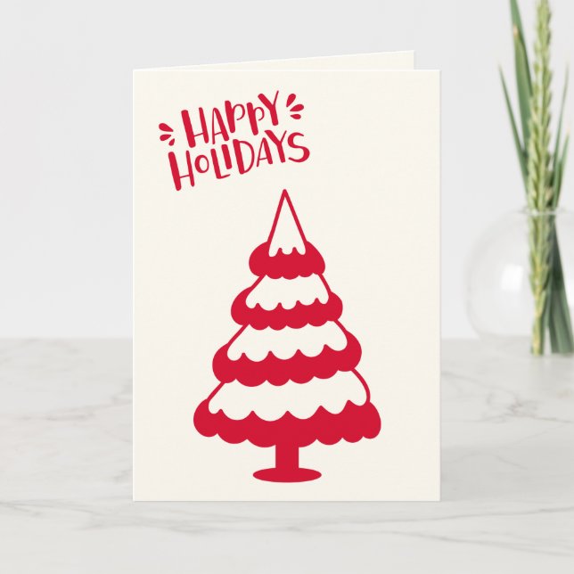 Cute Red Christmas Tree Card (Front)