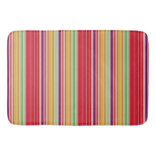 Cute red colourful stripes bath mat