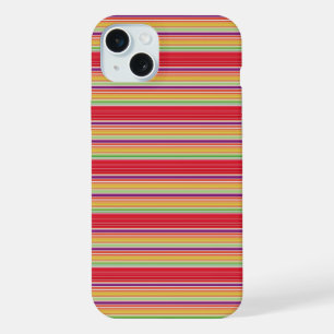 Cute red colourful stripes iPhone 15 plus case