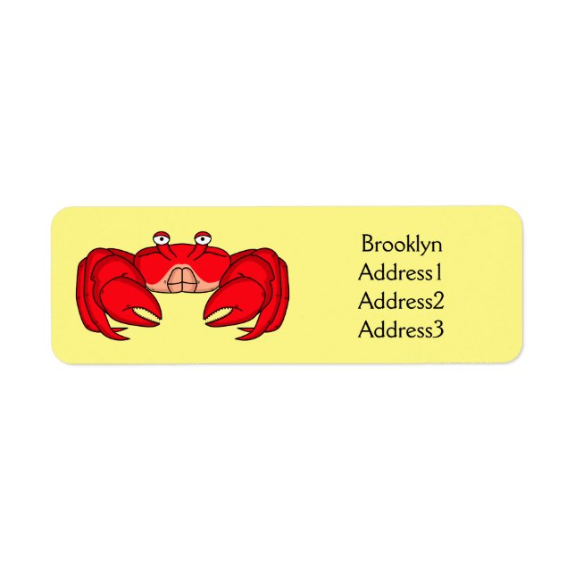 Cute red crab cartoon illustration (Front)