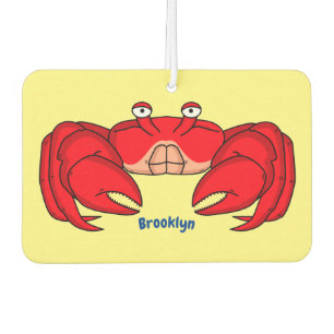 Cute red crab cartoon illustration car air freshener