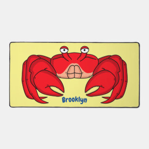 Cute red crab cartoon illustration desk mat