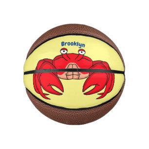 Cute red crab cartoon illustration  mini basketball