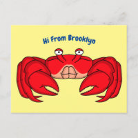 Cute red crab cartoon illustration