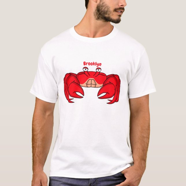 Cute red crab cartoon illustration T-Shirt (Front)
