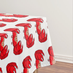 Cute red crab cartoon illustration tablecloth