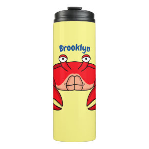 Cute red crab cartoon illustration  thermal tumbler