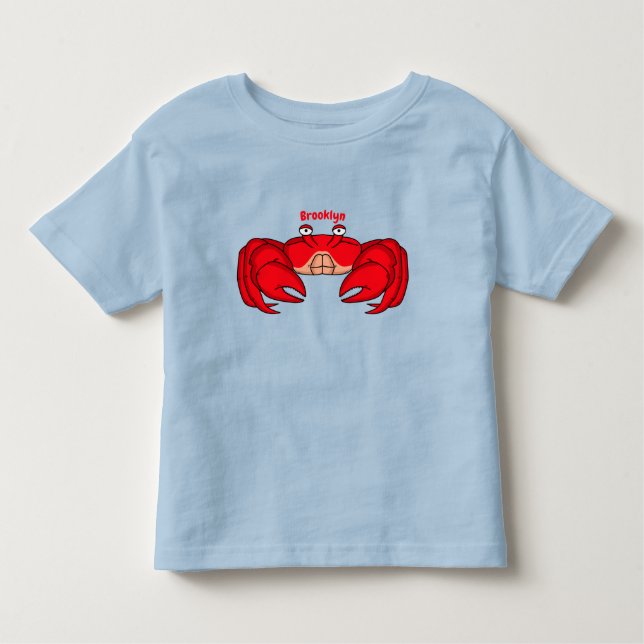 Cute red crab cartoon illustration  toddler T-Shirt (Front)